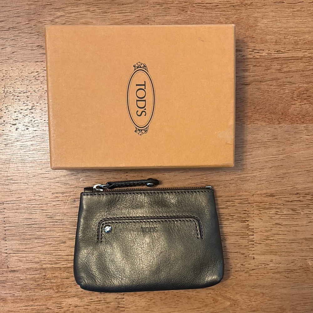 Tod’s Metallic Brown Leather Pouch